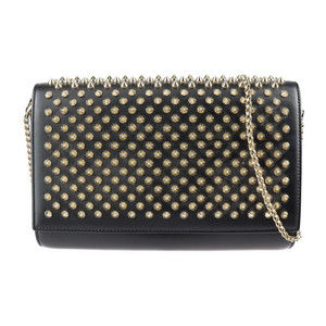 Christian Louboutin Paloma Shoulder Bag Leather Enamel Black